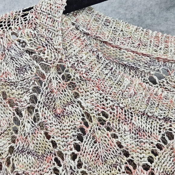 J.Jill Women's Size S Textured Pebble Diamond Pointelle Knit Pullover Sweater - Picture 5 of 9